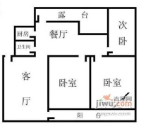 银达公寓3室1厅1卫127㎡户型图