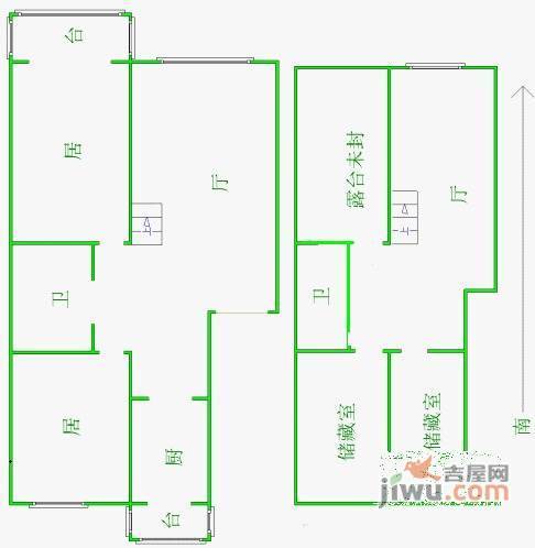 祥泰小区3室2厅2卫139㎡户型图