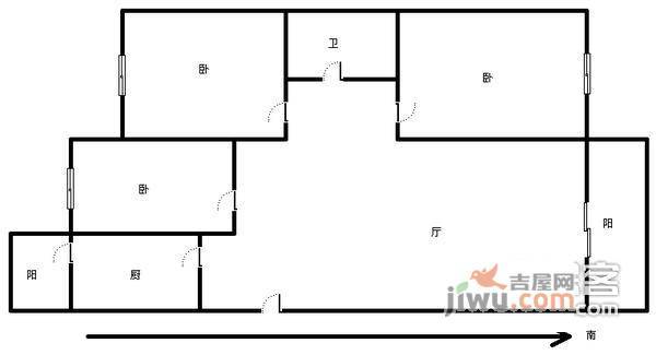 顺泰公寓3室2厅2卫147㎡户型图