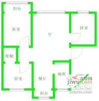 兴安里3室2厅1卫126㎡户型图