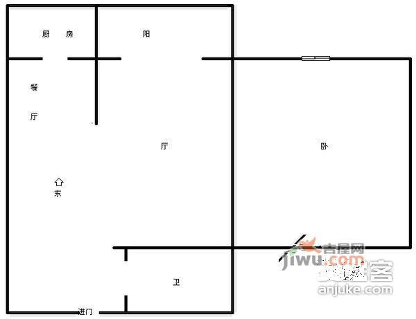 久福里1室1厅1卫户型图