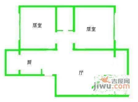 富秀园2室2厅1卫108㎡户型图