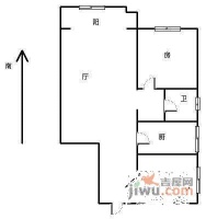 金云里小区2室2厅1卫121㎡户型图
