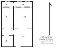 靖辰公寓1室1厅1卫56㎡户型图