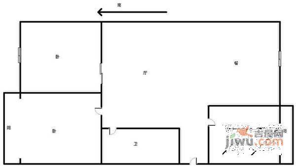 翠阜新村翠郁里2室2厅1卫107㎡户型图