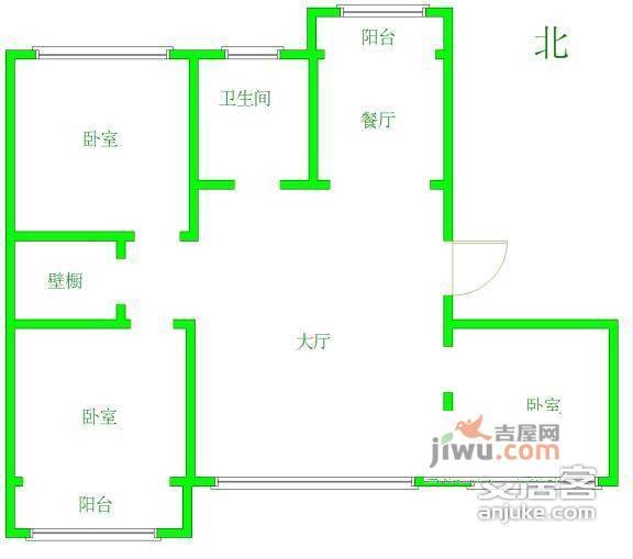 朝晖里3室2厅1卫132㎡户型图