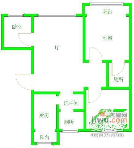 朝晖里3室2厅2卫户型图