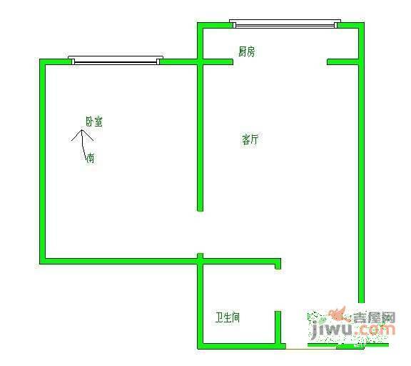 先春园隆春里1室1厅1卫78㎡户型图