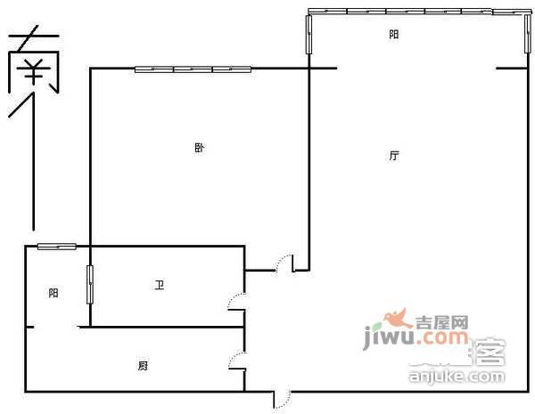 川南公寓1室1厅1卫户型图