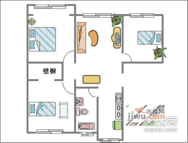 阳春里3室2厅1卫户型图