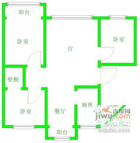 阳春里3室2厅2卫户型图