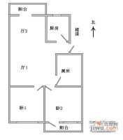 长江公寓2室2厅1卫110㎡户型图