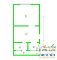 金平东里1室1厅1卫51㎡户型图