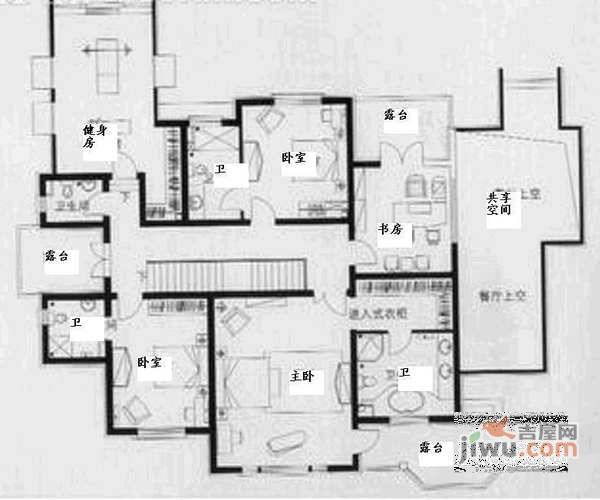 京津新城4室3厅4卫494㎡户型图