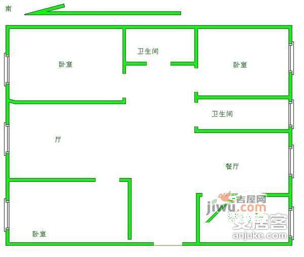 恬园别墅3室2厅2卫138㎡户型图