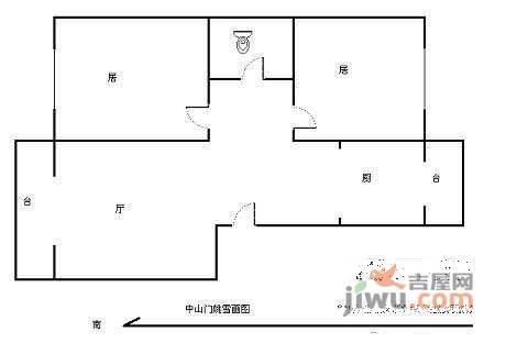 蓝天假日2室1厅1卫107㎡户型图