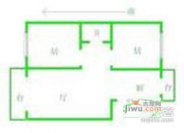 红顶花园2室1厅1卫115㎡户型图