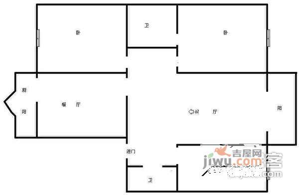 红顶花园3室2厅1卫136㎡户型图