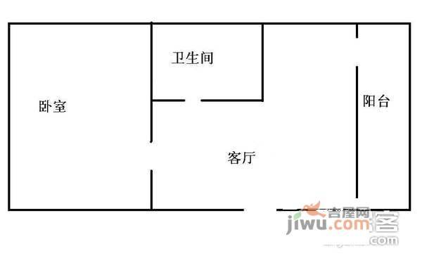 冠华公寓1室1厅1卫87㎡户型图