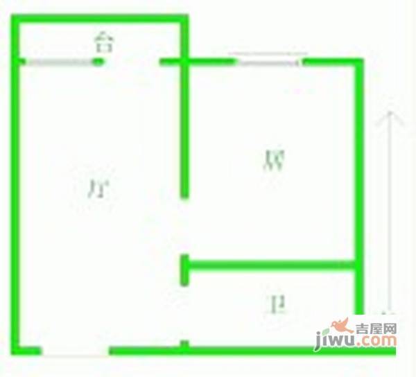 远翠中里1室1厅1卫56㎡户型图