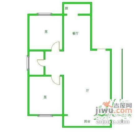 金康园2室2厅1卫75㎡户型图