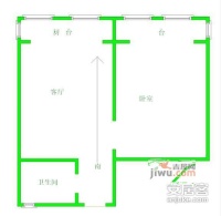 青春南里1室1厅1卫51㎡户型图