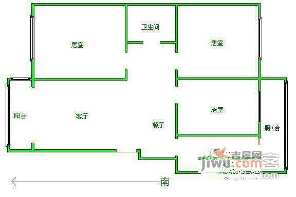 柏丽花园3室1厅1卫150㎡户型图