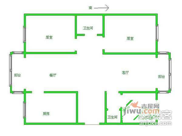 柏丽花园3室2厅2卫159㎡户型图