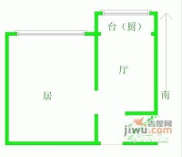 冶金里小区1室1厅1卫38㎡户型图