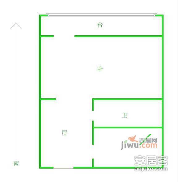 卫安中里1室1厅1卫40㎡户型图