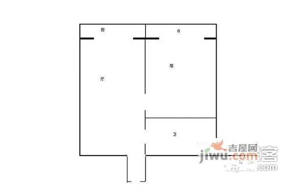 荣泽大厦1室1厅1卫58㎡户型图