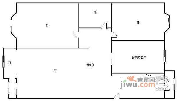 雅兰园3室2厅1卫120㎡户型图