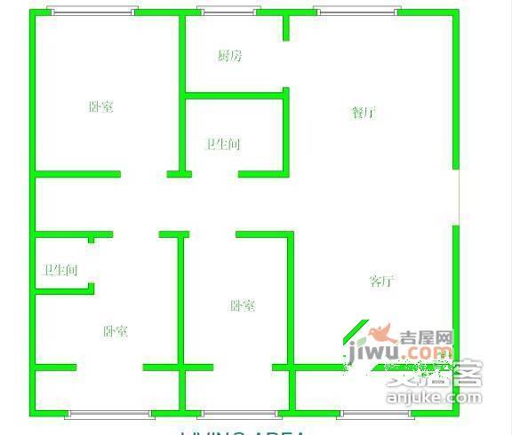 桐景园3室2厅2卫155㎡户型图