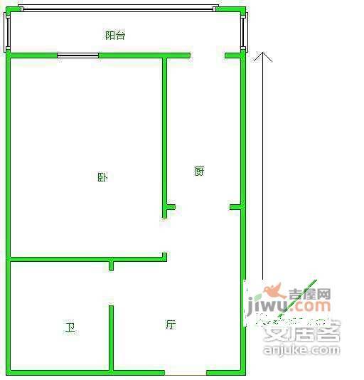 林容里1室1厅1卫46㎡户型图