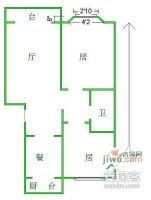 盈月公寓2室1厅1卫78㎡户型图