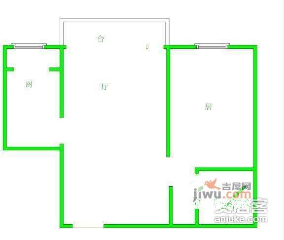 先春园纪春里1室1厅1卫66㎡户型图