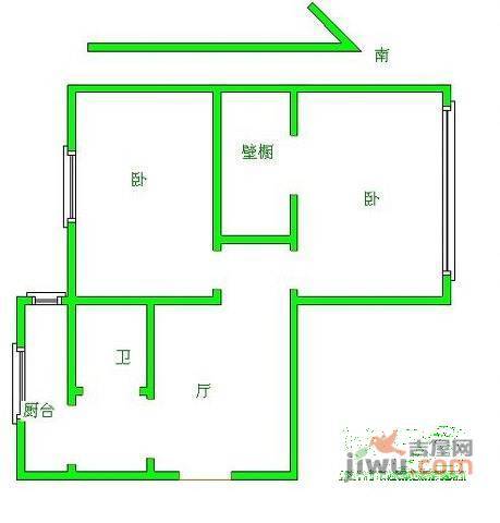 阳光家园2室1厅1卫116㎡户型图