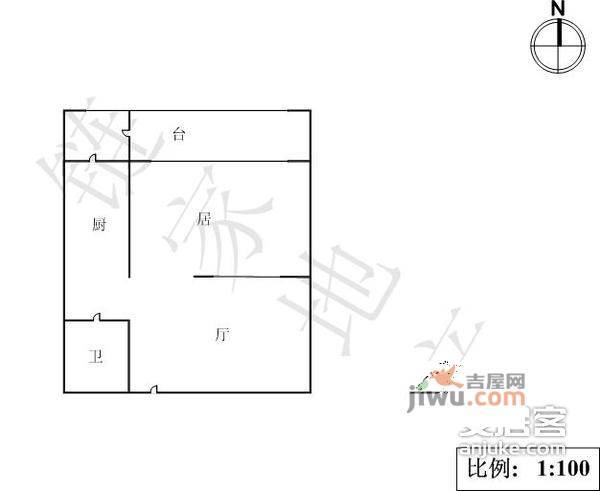 龙德里1室1厅1卫63㎡户型图