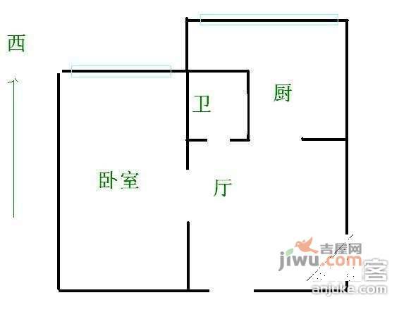 美湖里1室1厅1卫46㎡户型图