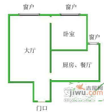 美湖里1室1厅1卫46㎡户型图