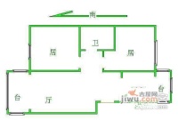 水竹花园2室2厅1卫123㎡户型图