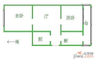 流霞里2室1厅1卫96㎡户型图
