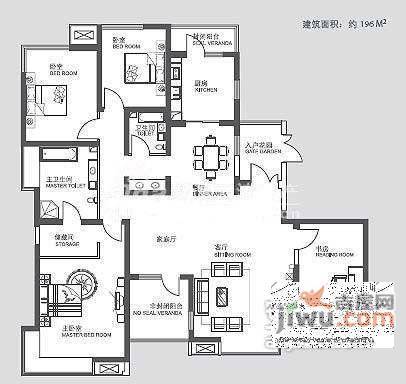 海河新天地4室2厅2卫242㎡户型图