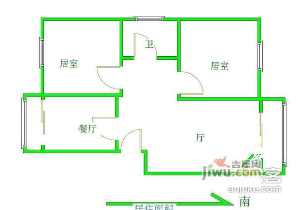 翠阜新村翠韵里2室1厅1卫120㎡户型图