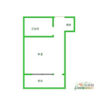 翠阜新村翠韵里1室1厅1卫40㎡户型图