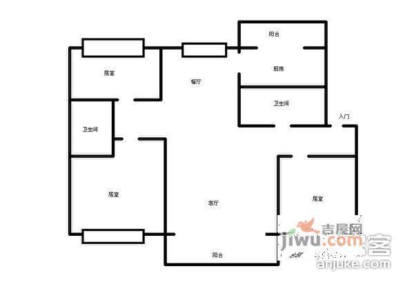 太阳城紫玉园3室2厅2卫197㎡户型图