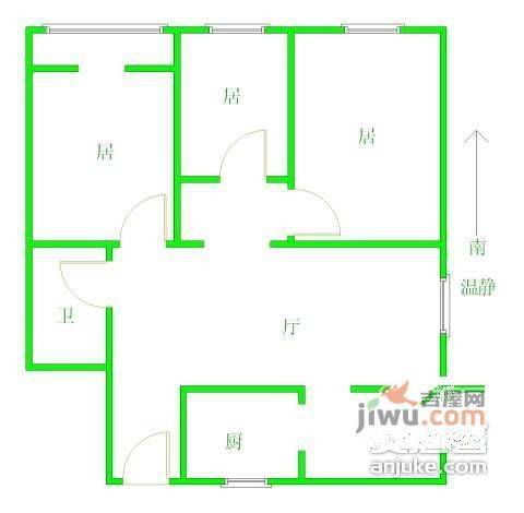 万科城市花园3室2厅1卫157㎡户型图