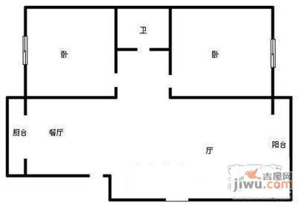 宫前园2室2厅1卫104㎡户型图