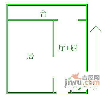 津门里1室1厅1卫42㎡户型图