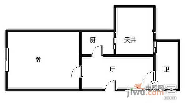 和平区柳州路与襄阳道交口1室1厅1卫户型图